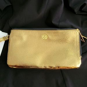 LULULEMON DOUBLE ZIP POUCH gold